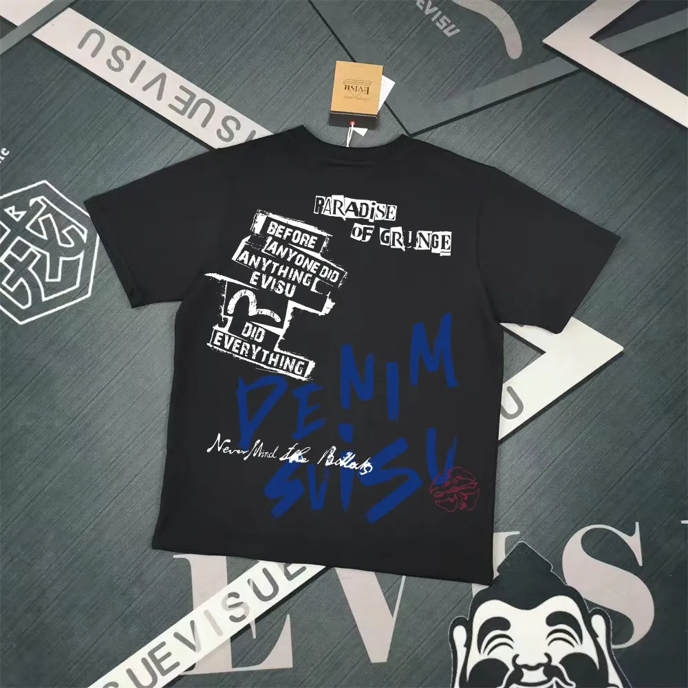 Evisu 2025New Arrival T ⚠ Quality⚠ Same Style T 。 ，Black S-XXL，White S-XXL，Gray M-XXL，Red M-XXL， Red M-XXL Blue M-XXL